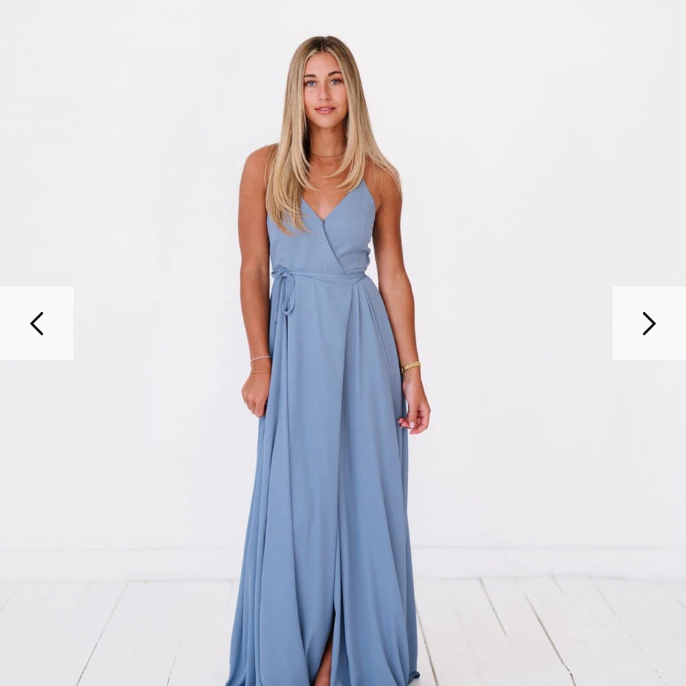 RSVP Dusty Blue Maxi Wrap Dress